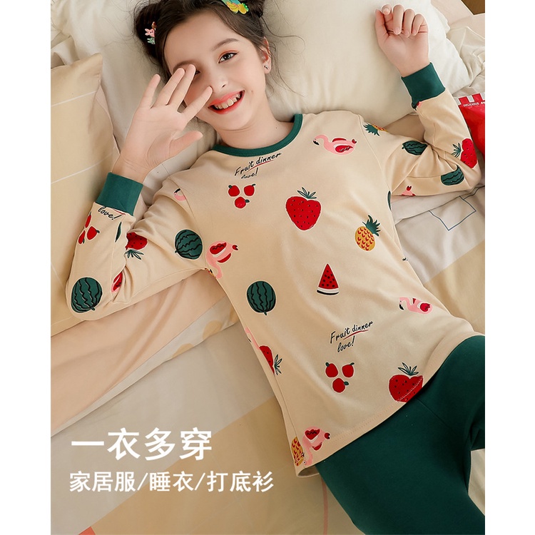 Bộ Đồ Ngủ Tay Dài Chất Liệu Cotton 140cm - 175cm Thời Trang Xuân Thu Cho Nữ