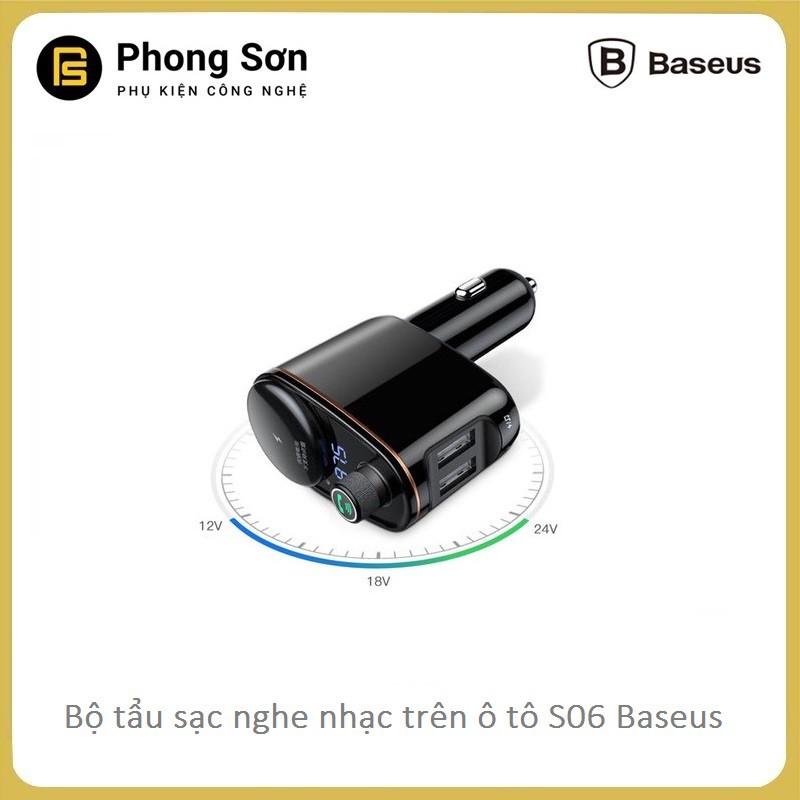 Bộ tẩu sạc nghe nhạc trên xe hơi Baseus S06 Locomotive Bluetooth MP3 Vehicle Charger