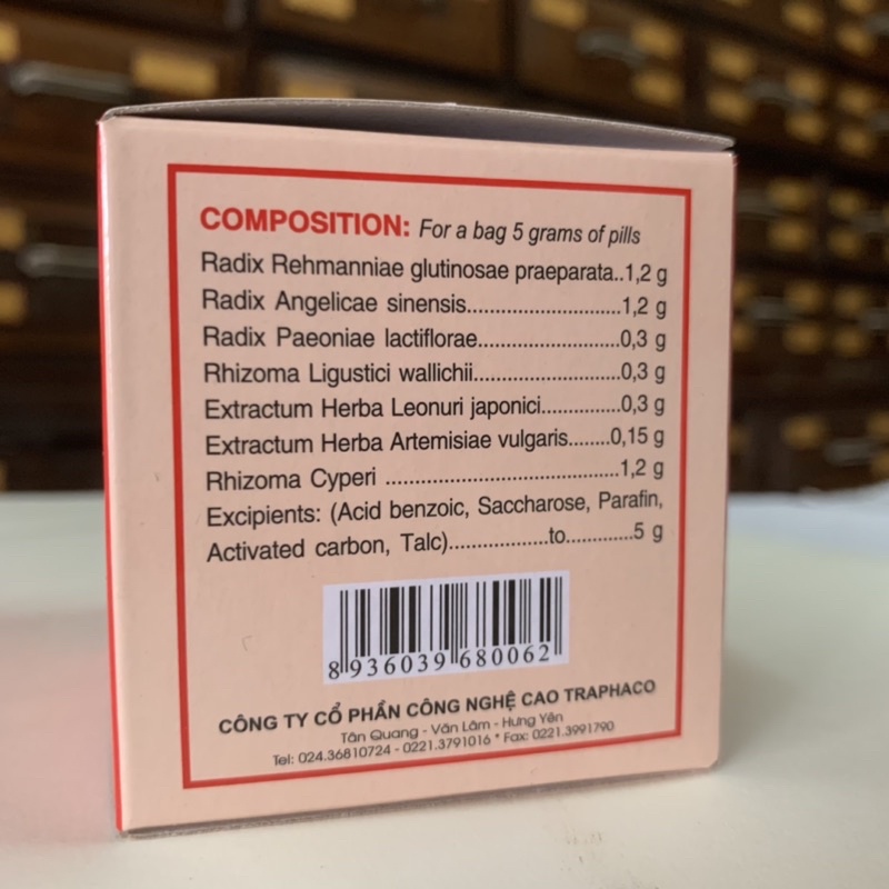Hoàn điều kinh bổ huyết hộp traphaco - viên hoàn 10 túi x 5g