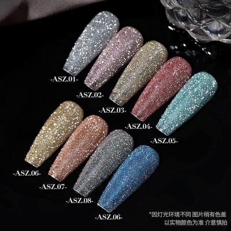 Sơn Nhũ Flash Kim Tuyến Lấp Lánh, Set Sơn Flash 9 Màu - Trùm Nail Mi