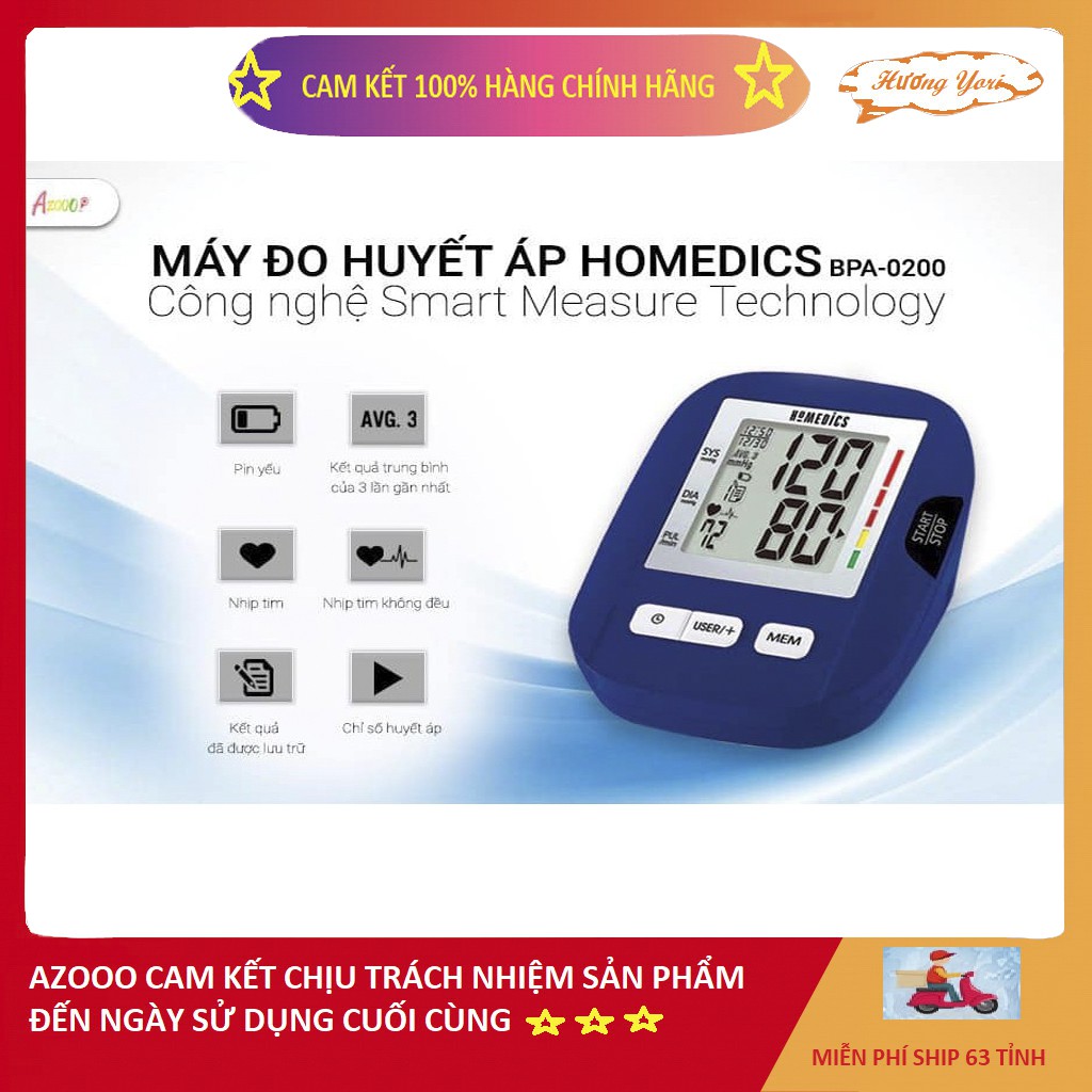 [Hàng nhập khẩu của Mỹ] Máy đo huyết áp bắp tay HoMedics công nghệ Smart Measure Technology BPA-0200 - Hàng chính hãng