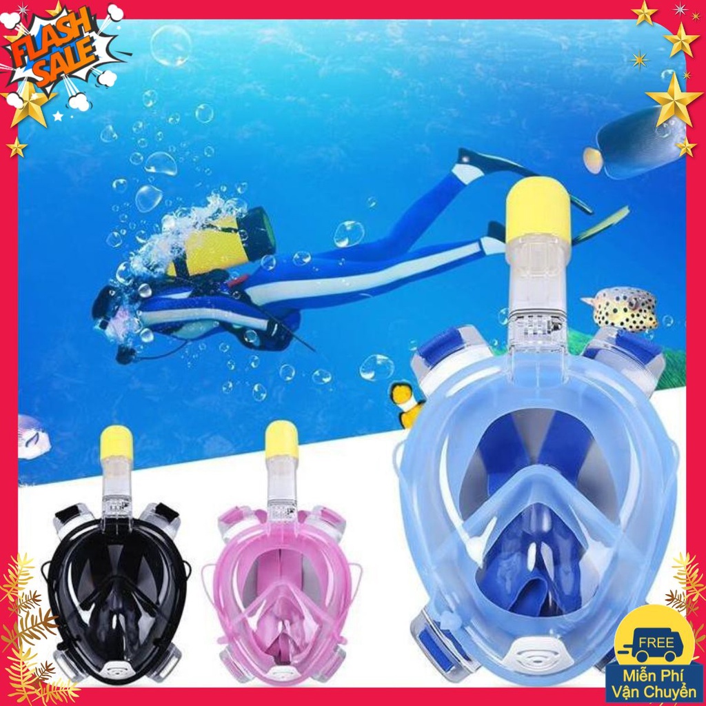 MẶT NẠ LẶN BIỂN CAO CẤP - FULL MẶT 2 CHIỀU - AN TOÀN DỄ SỬ DỤNG TẶNG KÈM 2 NÚT BỊT TAI