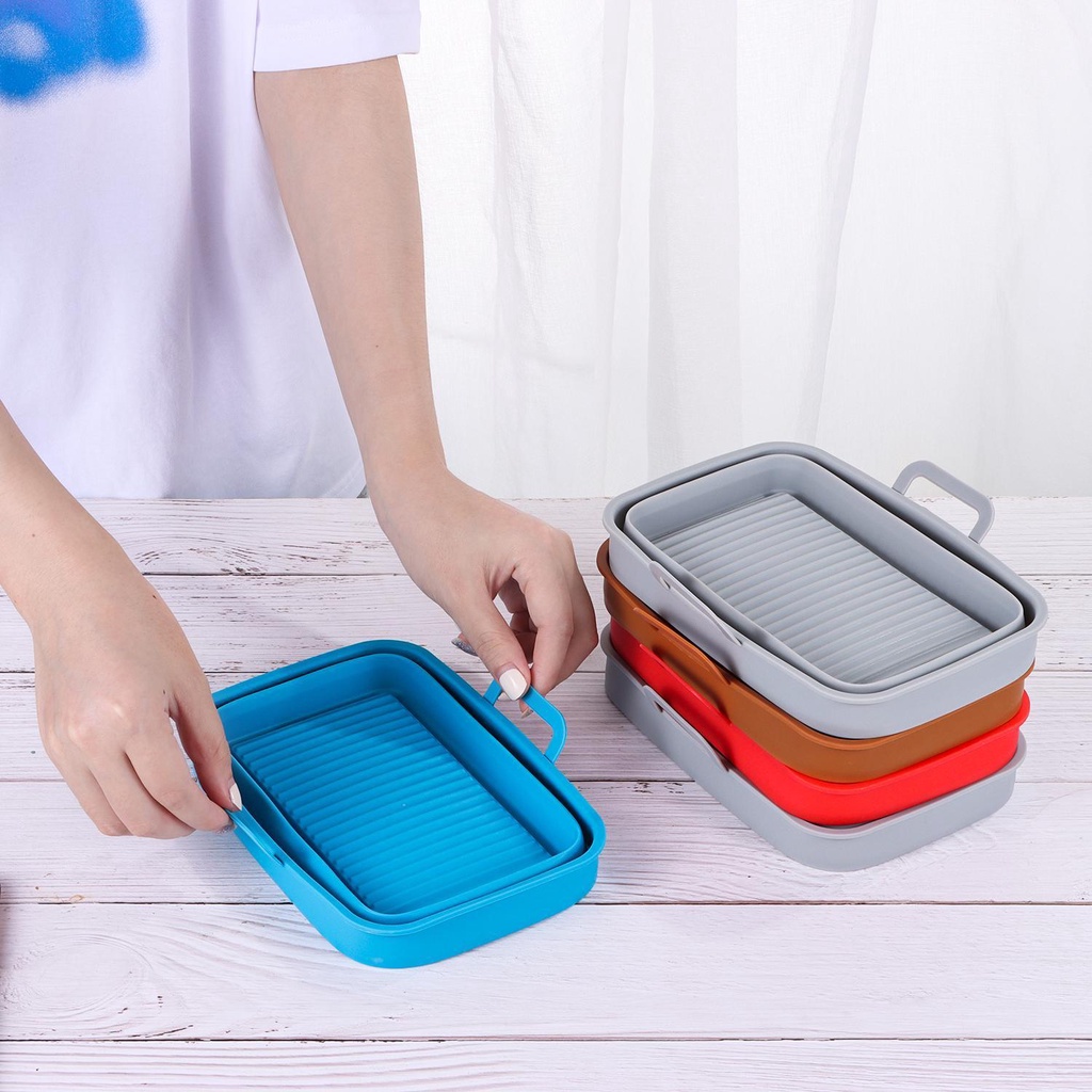 Rổ Nướng Bánh Hình Vuông Bằng Silicone Tái Sử Dụng Được