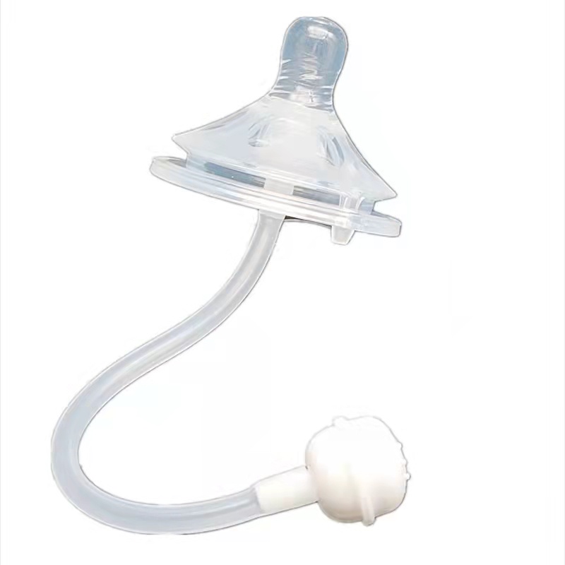 Ti giả tự nhiên có ống hút cho bé uống sữa dùng thay thế cho bình sữa Avent