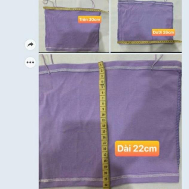 Áo ống croptop TUVYCHUYENSI áo quây ngực nữ thun gân siêu mát siêu co giãn k đệm 3 màu đen trắng tím
