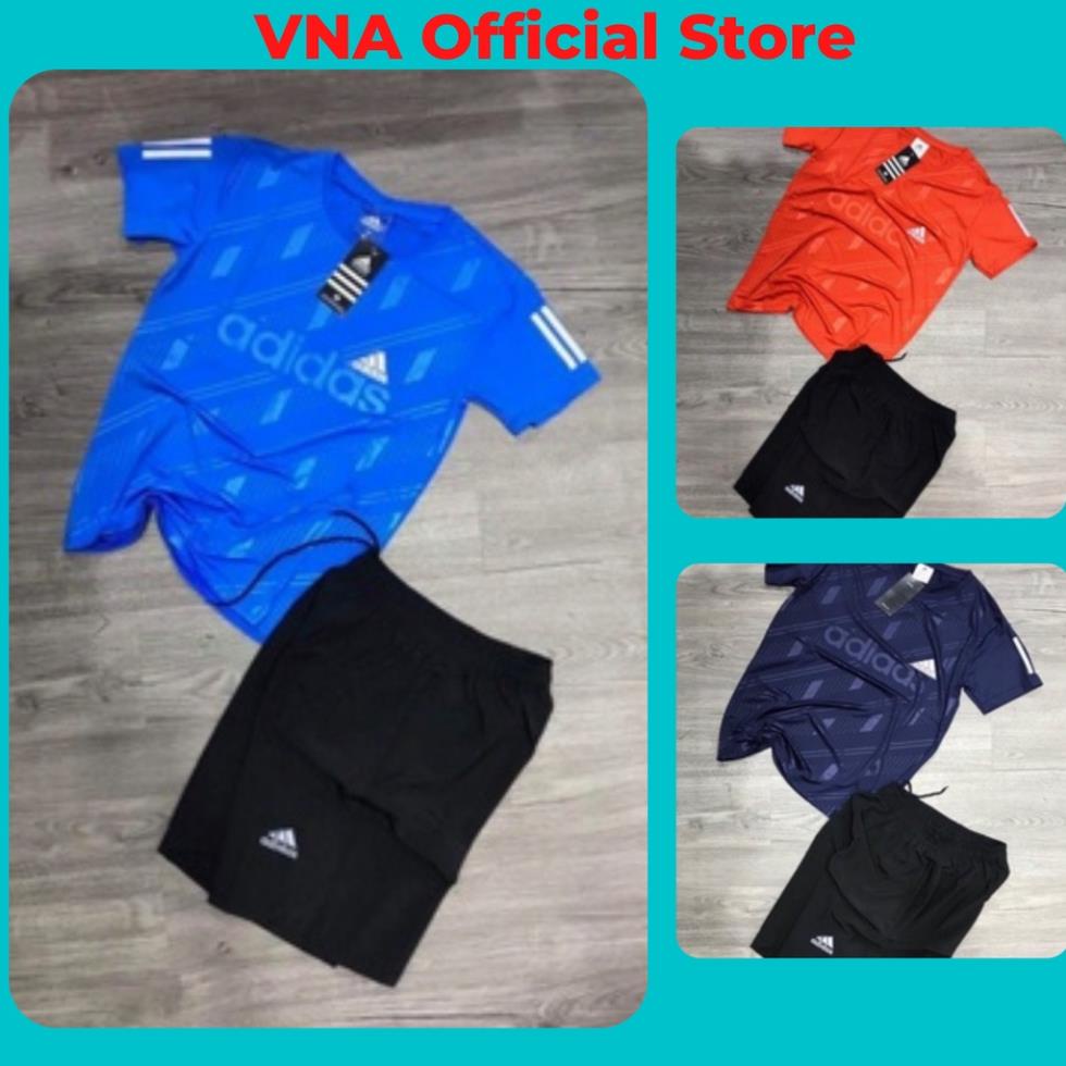 Bộ thể thao Adidas nam cộc tay chất thun lạnh mềm mịn, Quần áo thể thao nam mùa hè thấm hút mồ hôi siêu mát - VNA ⚡