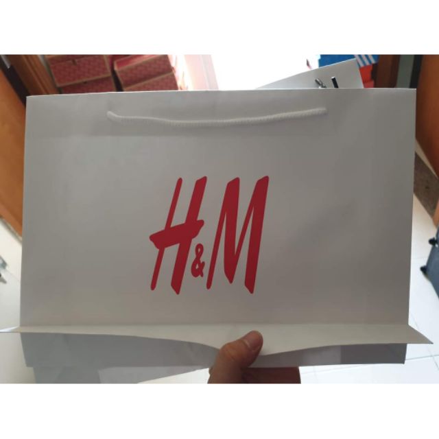 50 túi giấy kraft trắng 150GSM đựng quần áo thương hiệu H&M