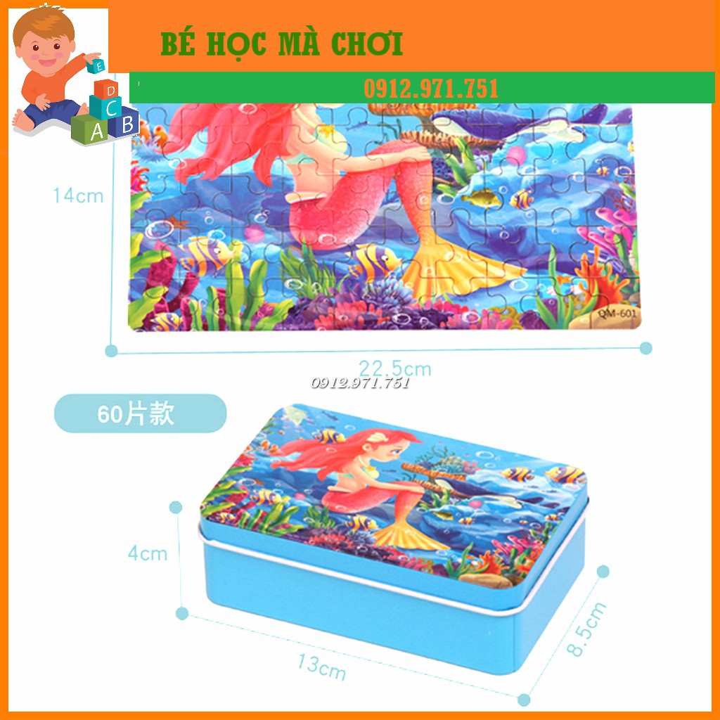 Hộp ghép hình 60 mảnh nhiều mẫu cho bé trai, bé gái - Được chọn hình