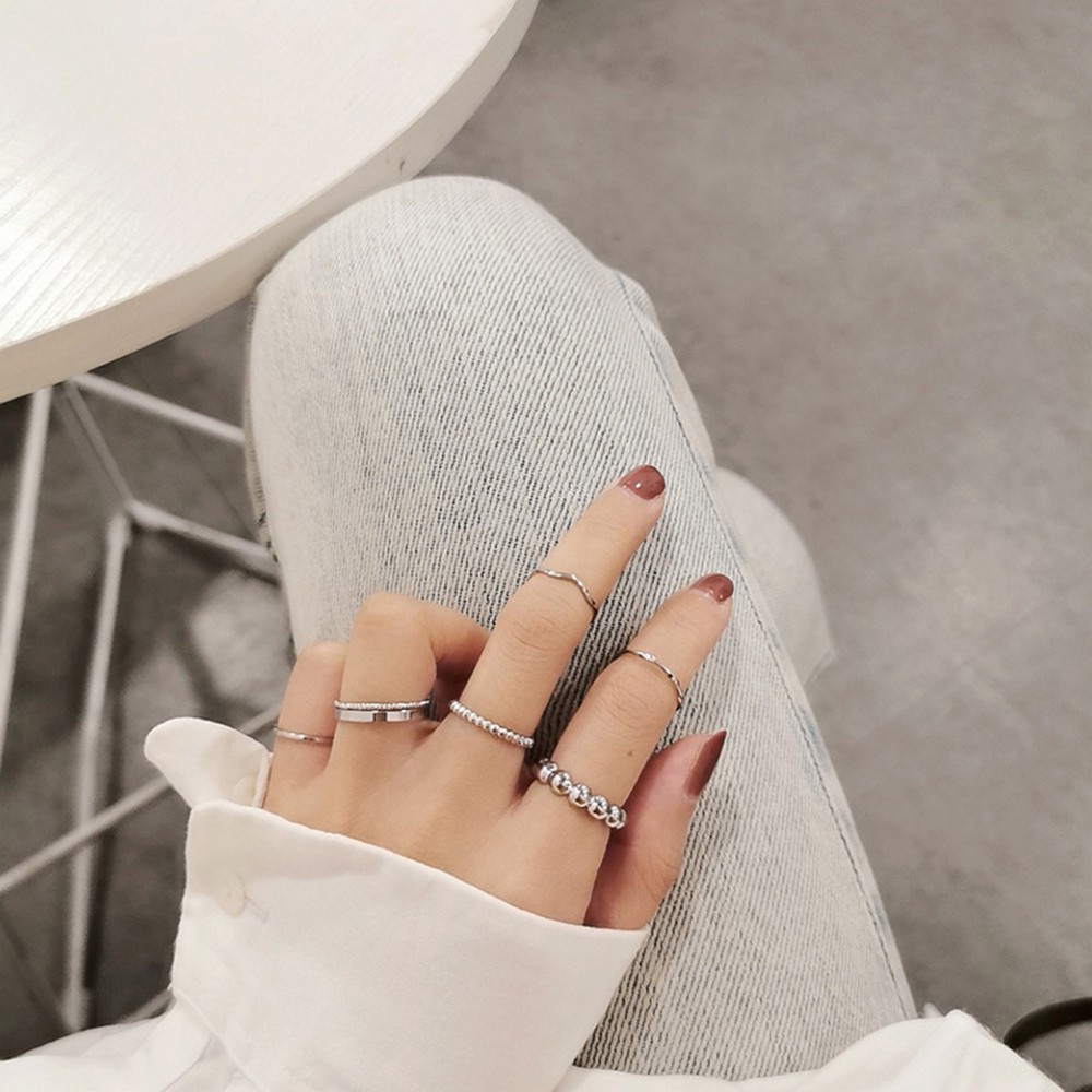 Set 7 chiếc nhẫn kiểu dáng đơn giản thời trang cho nữ