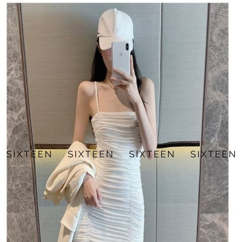 Váy Nữ, Đầm Nữ Hai Dây Trơn Ôm Body, Phong Cách Quyến Rũ SIXTEEN. | BigBuy360 - bigbuy360.vn