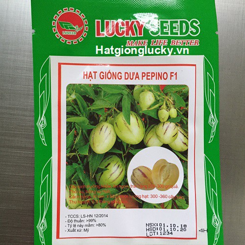 Hạt Giống Dưa Pepino Mỹ -LUCKY SEED. Mỗi Gói 4 Hạt Chất Lượng Cao.