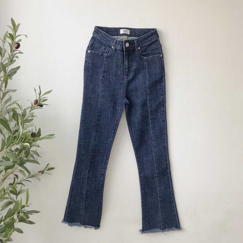 [SALE UP TO 50%] Quần jeans ống loe gân lai tua 2 màu đậm nhạt LENCLOTHING 7828 - 7829
