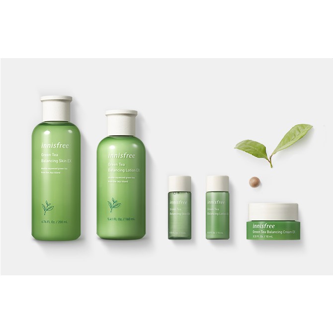 Set sản phẩm chăm sóc da INNISFREE trà xanh cân bằng làn da EX