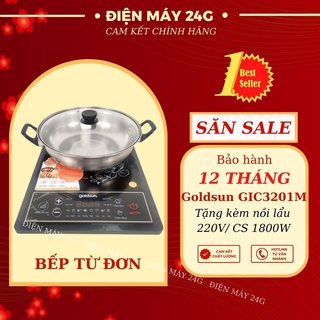 Bếp điện từ Goldsun GIC3201-M bếp từ đơn mini mặt kính ceramic cap cấp bền đẹp chống trầy xước