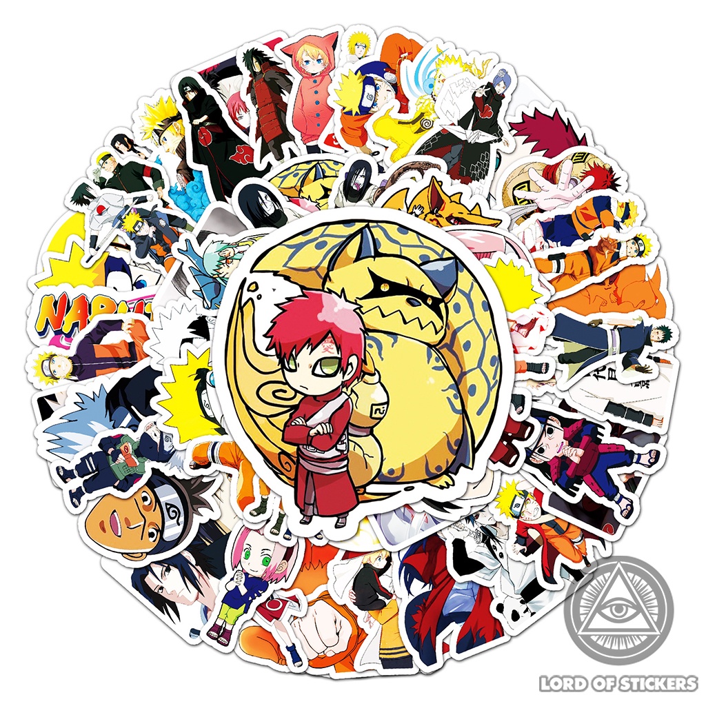 Set 62 Sticker Naruto, Hình Dán Anime Manga Sasuke Sakura Itachi Trang Trí Mũ Bảo Hiểm, Ván Trượt, Laptop, Vali, Sổ