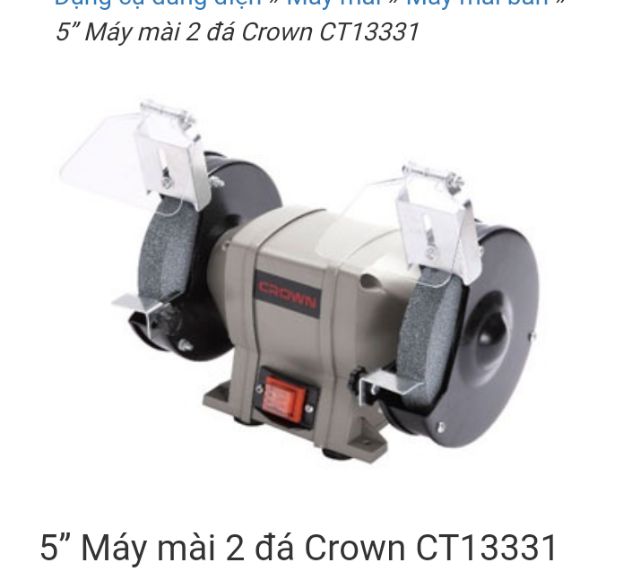 Mô tơ mài 2 đầu đá CROWN 125mm--200w