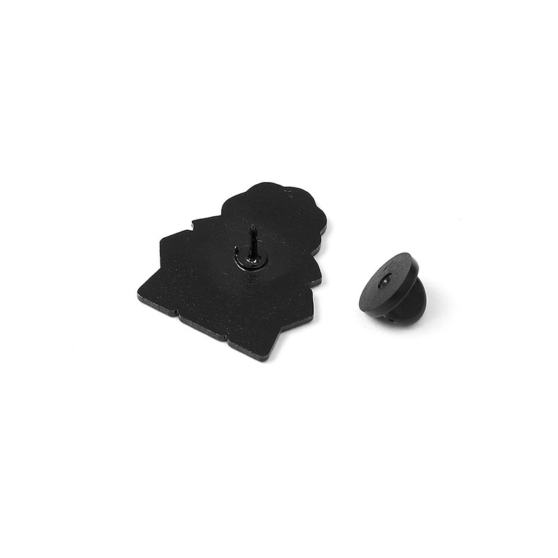 Huy Hiệu Cài Áo Miss Zoe Kim Loại Tráng Men Hình Lives Matter Đen