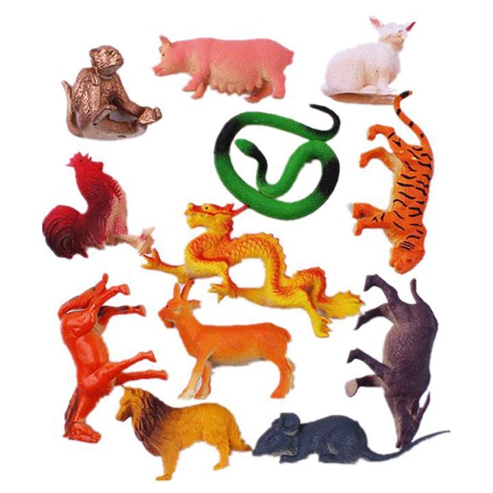 Bộ đồ chơi mô hình động vật 12 con giáp bằng nhựa