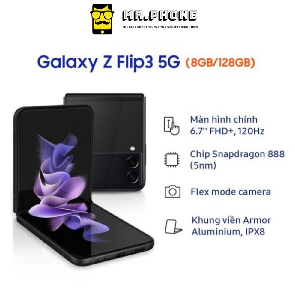 Điện thoại Samsung Galaxy Z Flip3 5G (8/128GB|256GB) - Đại lý phân phối chính hãng - Bảo hành 24 tháng