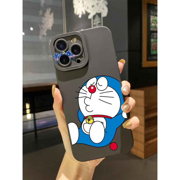 Ốp Điện Thoại Viền Vuông Hình Doraemon Dễ Thương Cho iPhone 14 Plus 13 Pro Max 12 iPhone 11 XR 8 7 SE 2022