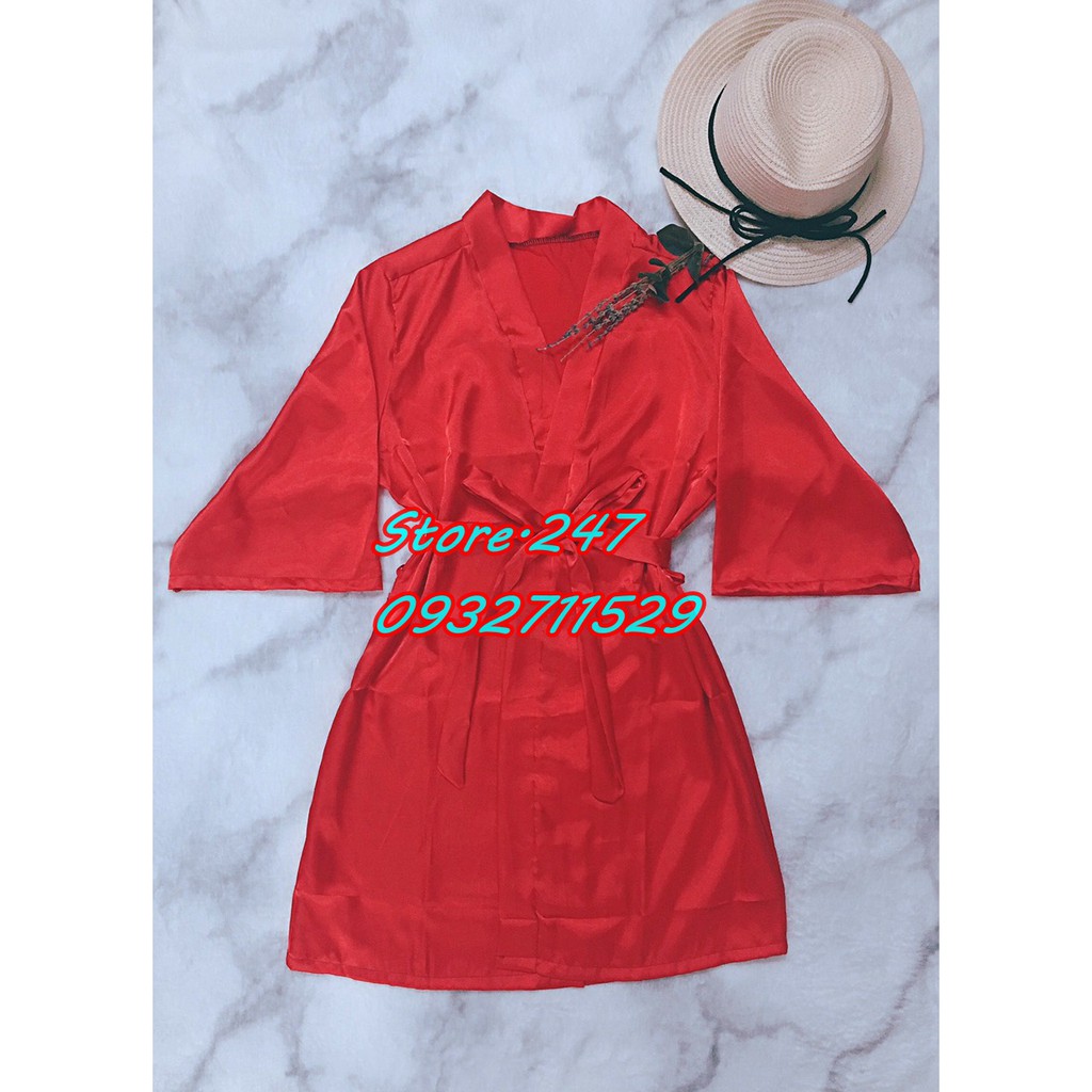 Áo choàng ngủ phi lụa sang chảnh dưới 60kg | BigBuy360 - bigbuy360.vn