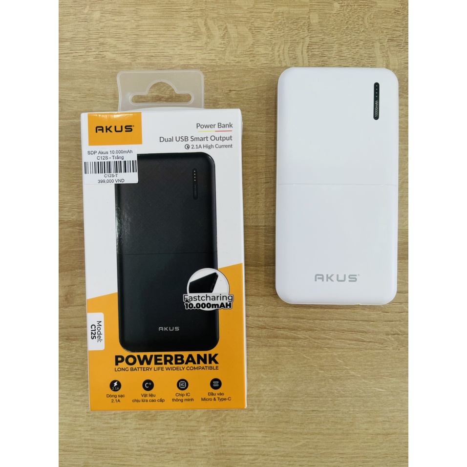 Sạc dự phòng 10000 mAh AKUS C12S