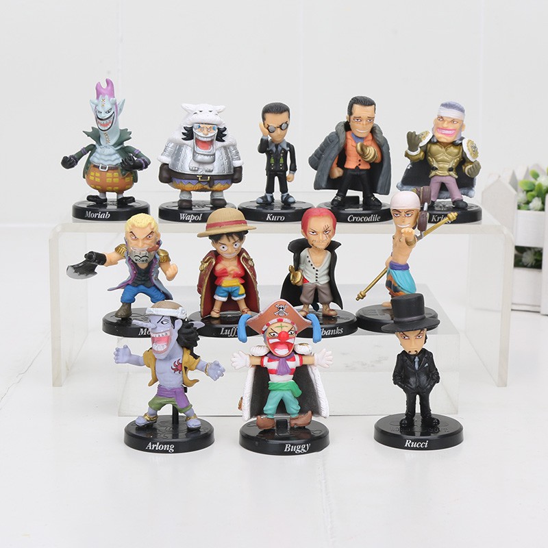 Set 12 mô hình đồ chơi nhân vật Luffy Sabo hoạt hình One Piece 5cm