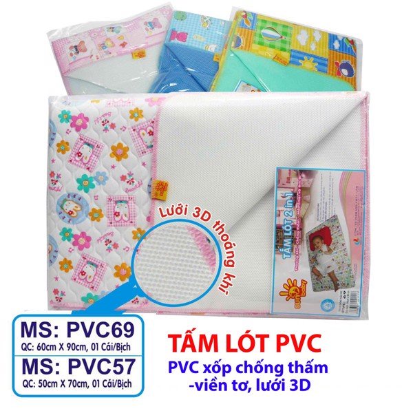 Tấm Lót Chống Thấm, Nệm Lót Cho Bé 2 Mặt Lưới Nilong Chống Thấm 50x70 cm