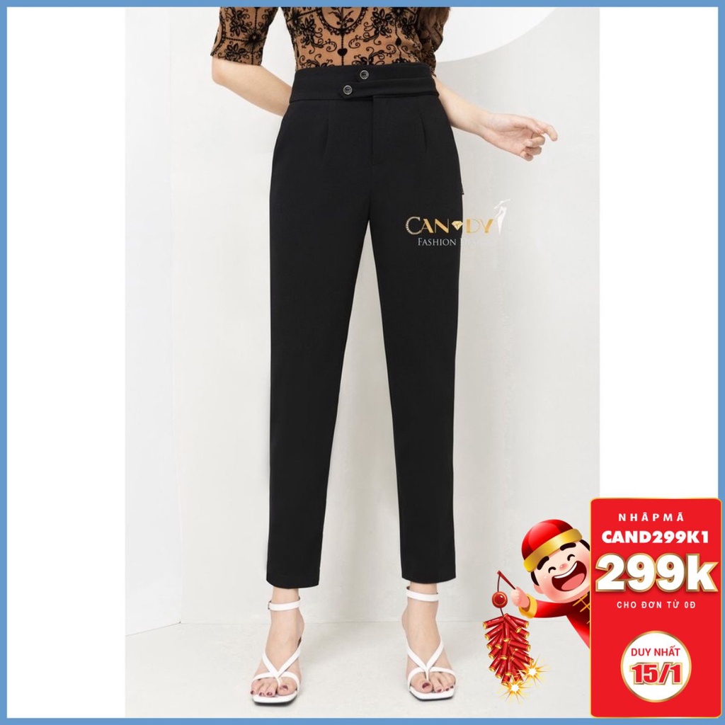 Quần Tây Nữ Dáng Baggy Chuẩn Form Công Sở Thiết Kế Phối Đai Đủ Màu QD23 -  Candy Fashion
