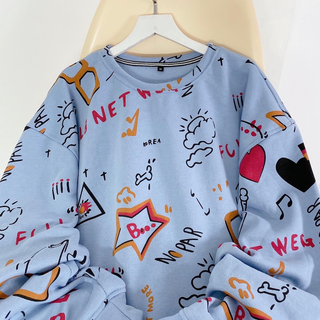 Áo tay dài sweater chữ korea