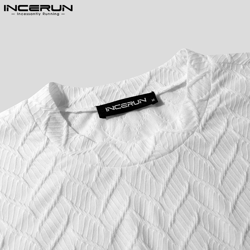 Áo chui đầu INCERUN thời trang cơ bản cho nam dài tay màu trơn