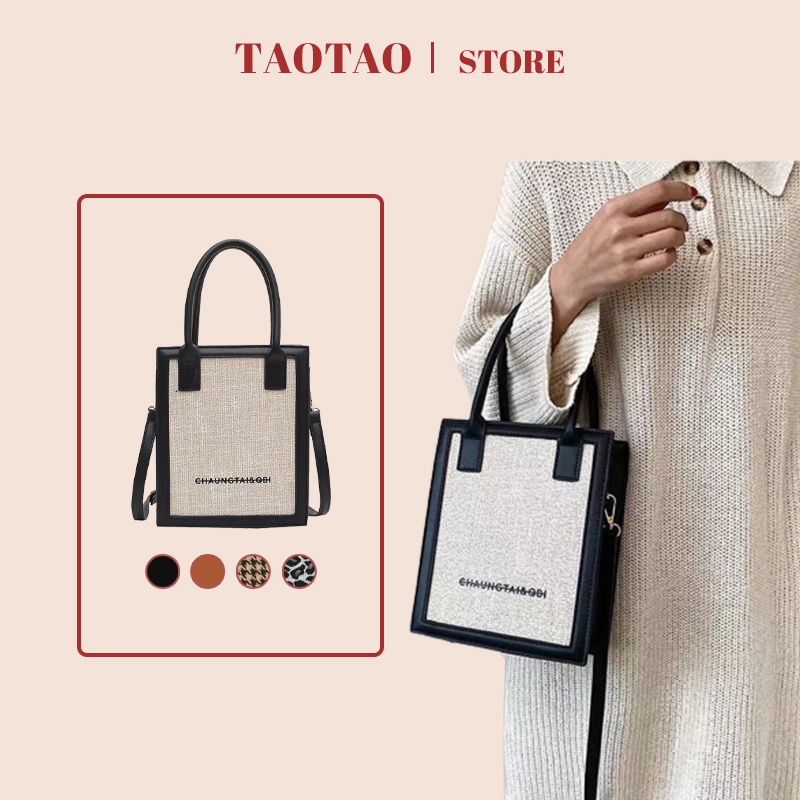 Túi xách đeo chéo đẹp túi tote vintage thời trang túi hộp vuông túi đeo vai đơn giản