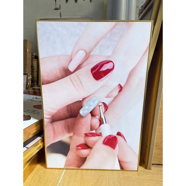 BỘ 3 KHUNG TRANH NAIL TREO TƯỜNG SANG TRỌNG HIỆN ĐẠI CHO SALON NAIL