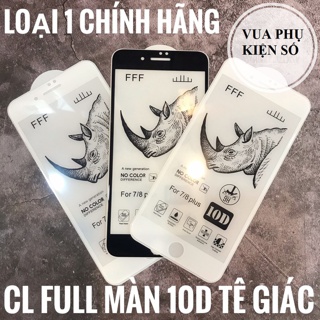 ⚡️ Kính cường lực Tê Giác 10D Full màn ⚡️ Loại Xịn cho 6 6S 7 8 Plus X XS XS MAX 11 PRO MAX 12 MINI PRO PROMAX