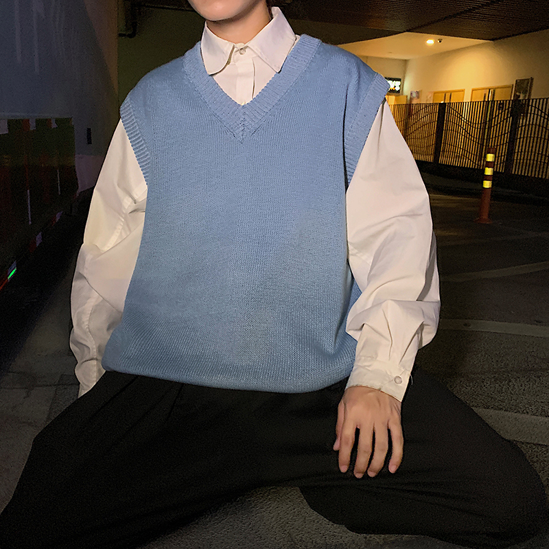 Áo Sweater Dệt Kim Cổ V Dáng Rộng Thời Trang Cho Nam Nữ 22SC145