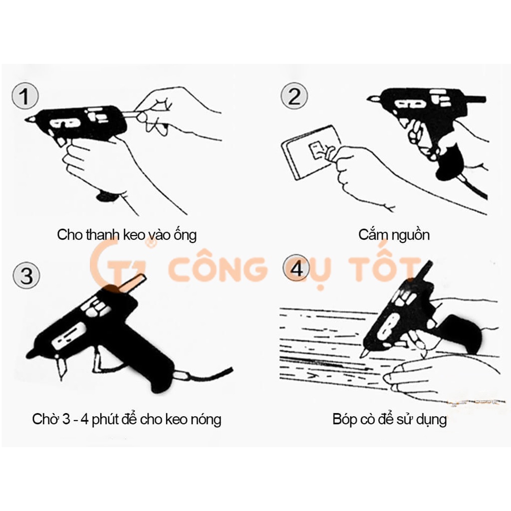 Dụng cụ bắn keo nến cỡ lớn 100W