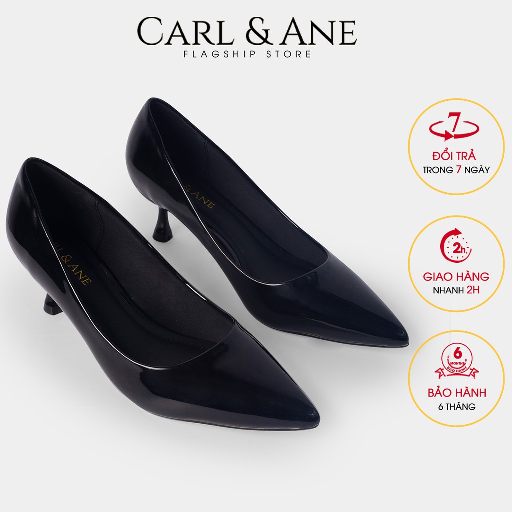 Carl & Ane - Giày cao gót mũi nhọn cao 4cm màu đen _ CP009