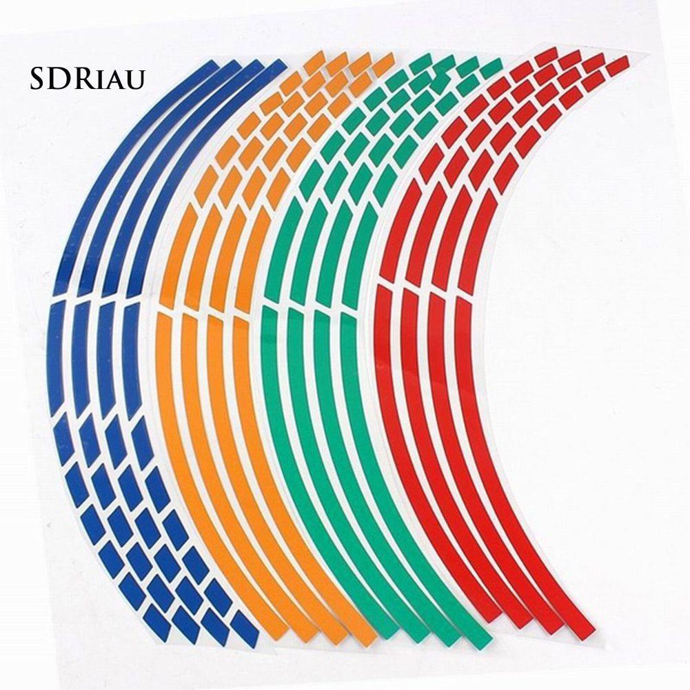 Set 16 miếng dán phản quang trang trí vành bánh xe