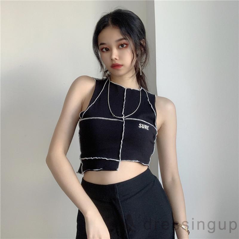 DRESSINGUP-Áo Không Tay Phong Cách Quyến Rũ Hợp Thời Trang Dành Cho Nữ