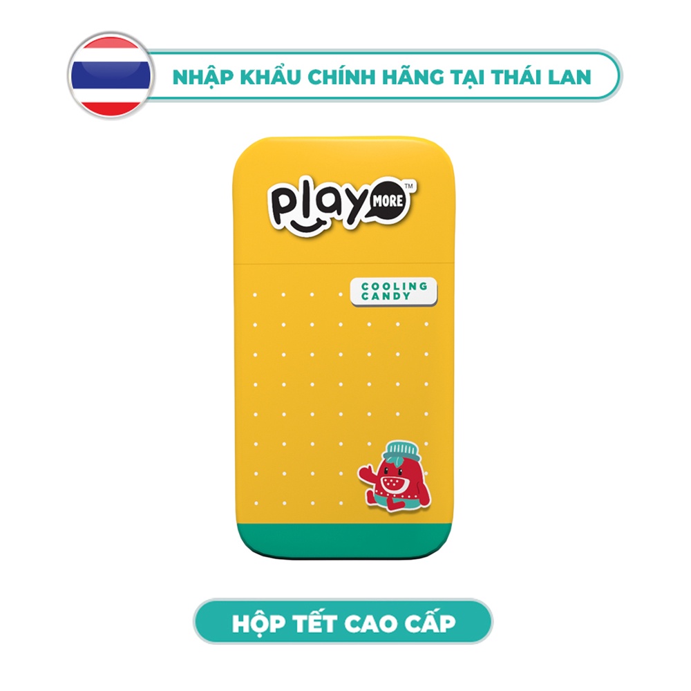 Hộp kẹo the Playmore 110g 3 màu Vàng, Xanh, Đỏ nhập khẩu Thái Lan hộp quà tết cao cấp 2022