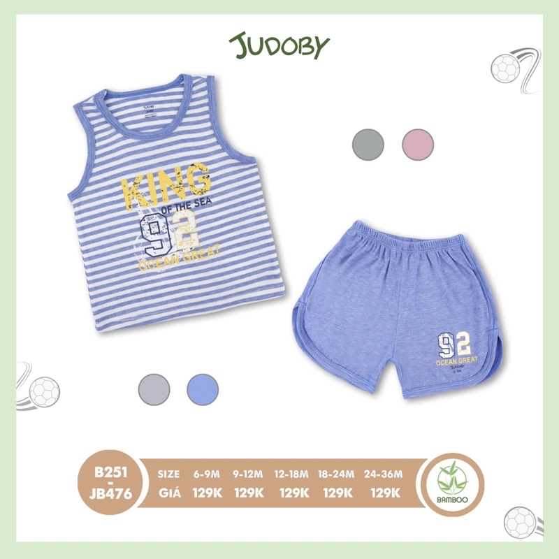 Bộ ba lỗ, sát nách, cộc tay Judoby - Dokma bé trai siêu mềm JB476