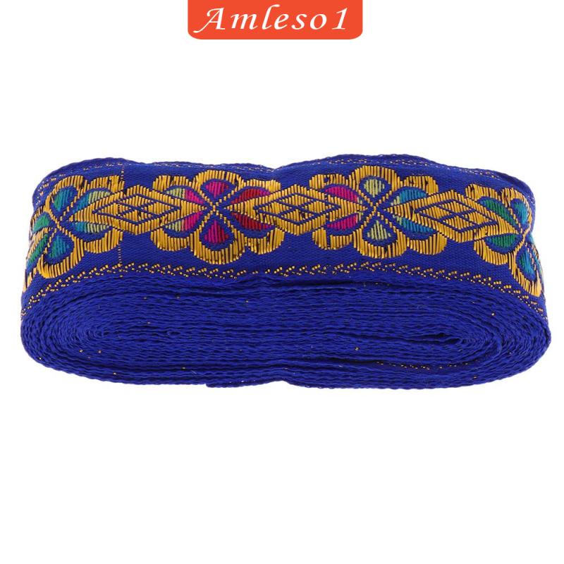 Cuộn Dây Ruy Băng Họa Tiết Thổ Cẩm Màu Xanh Lá Dùng Trang Trí Thủ Công