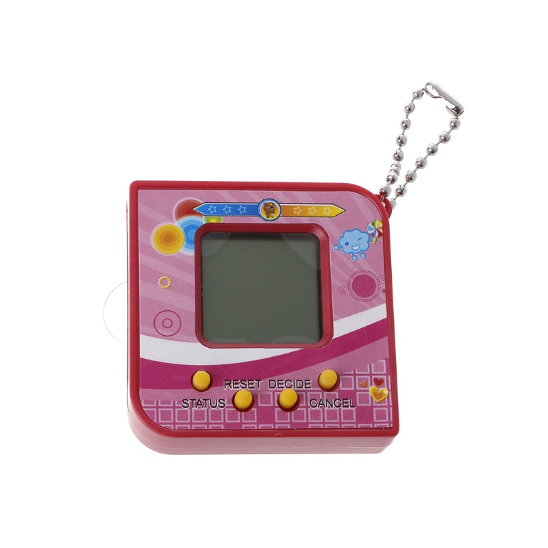 Máy Nuôi Thú Ảo Tamagotchi Hình Vuông Màn Hình LCD Kèm Móc Khóa Tiện Dụng