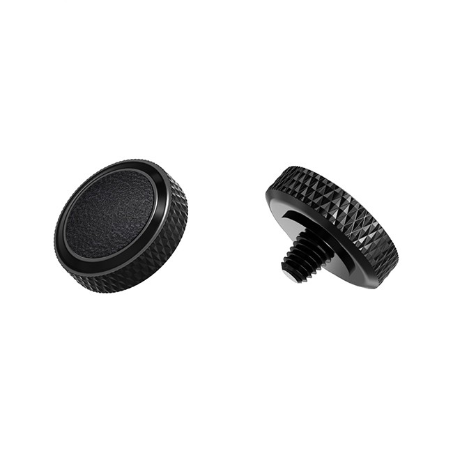 Shutter Button - Nút chụp máy ảnh chất liệu kim loại bọc da dạng ren xoáy (Đen)