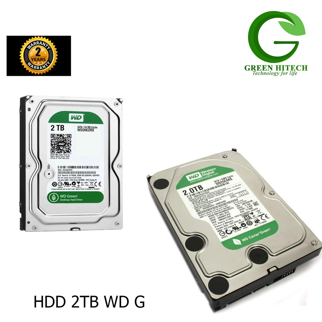 Ổ Cứng HDD WD 2TB Green- BẢO HÀNH 24 THÁNG | BigBuy360 - bigbuy360.vn