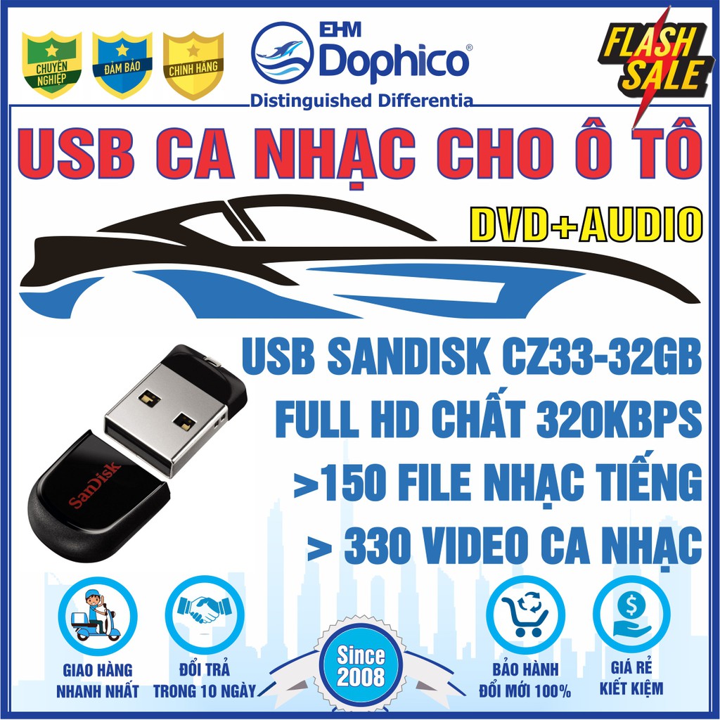 USB ô tô, USB ca nhạc 32GB ( Video và tiếng ) – Siêu mini nhỏ gọn và tránh nước dùng cho ô tô và các thiết bị