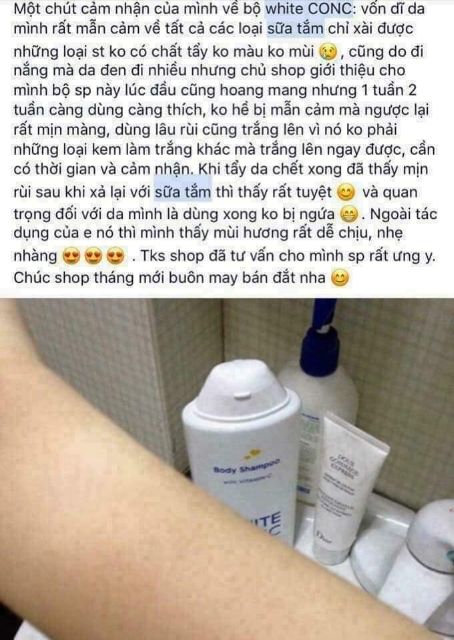 Sữa tắm trắng da White Conc body vitamin C nhật 360ml