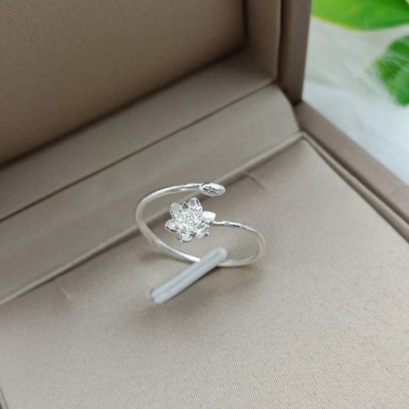 NHẪN BÔNG SEN BẠC TA SIÊU ĐẸP TRẺ TRUNG