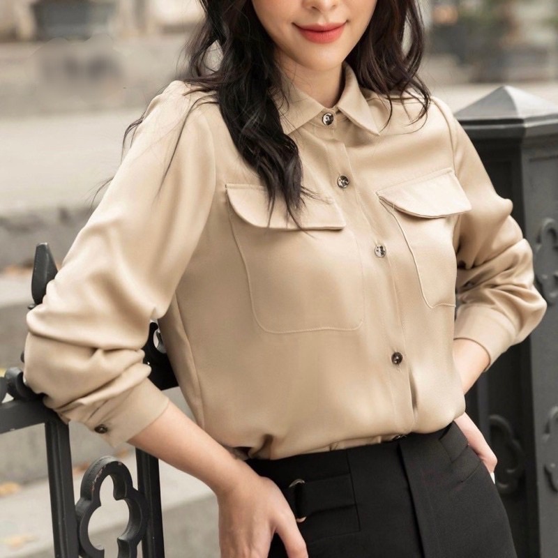 Áo sơ mi cách điệu G160 CÓ BIGSIZE thời trang công sở hay đi chơi đều hợp, dễ phối với các phụ kiện làm đẹp khác | BigBuy360 - bigbuy360.vn