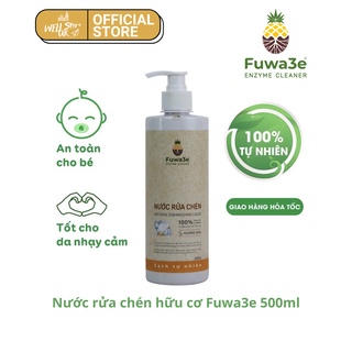 Nước rửa bát hữu cơ Fuwa3e organic Enzyme sinh học chai 500ml an toàn cho bé,bảo vệ da tay
